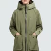 Khujo Mantel Ging - Abrigo Corto - Olivgrün